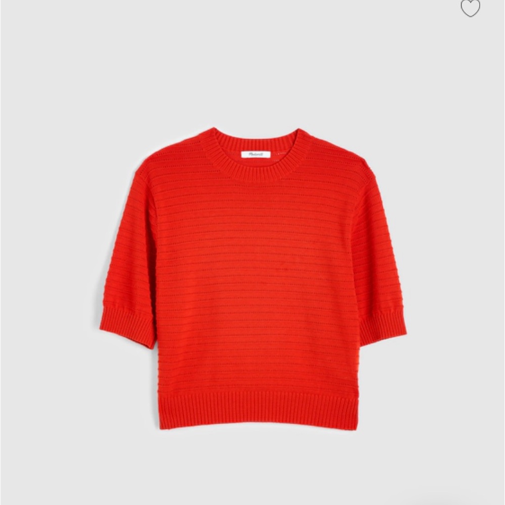 Madewell Textural Stitch Crewneck Sweater 100% Cotton